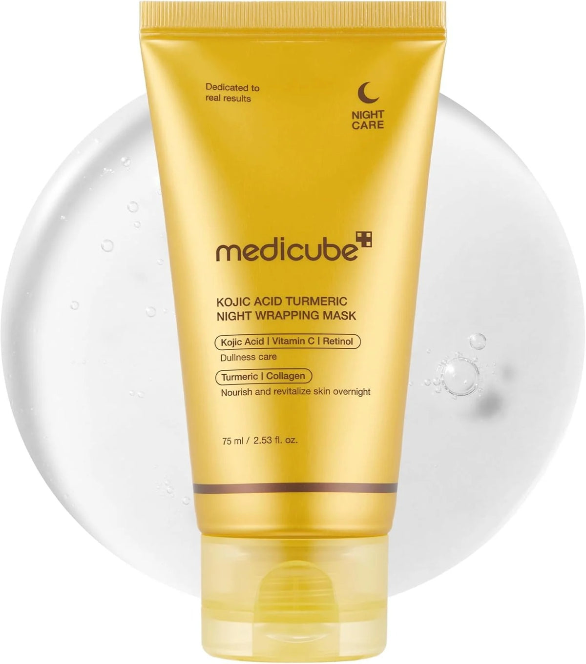 Medicube Kojic Acid Turmeric Night Wrapping Mask – Overnight Brightening & Hydrating Mask with Vitamin C, Retinol & Collagen (75 ml)